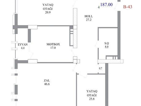 4 otaqlı yeni tikili - Nizami m. - 187 m²