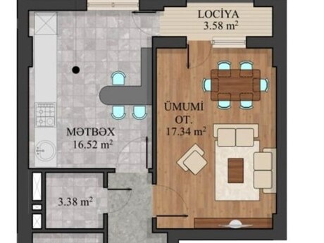 1 otaqlı yeni tikili - Həzi Aslanov m. - 55 m²