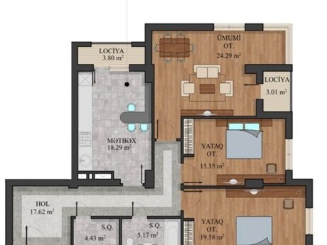 3 otaqlı yeni tikili - Həzi Aslanov m. - 111 m²