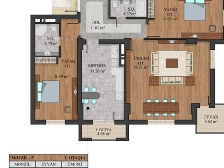 3 otaqlı yeni tikili - Həzi Aslanov m. - 129 m²