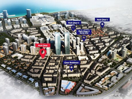 3 otaqlı yeni tikili - Ağ şəhər q. - 134.4 m²