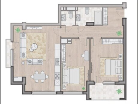 2 otaqlı yeni tikili - 8 Noyabr m. - 89.7 m²