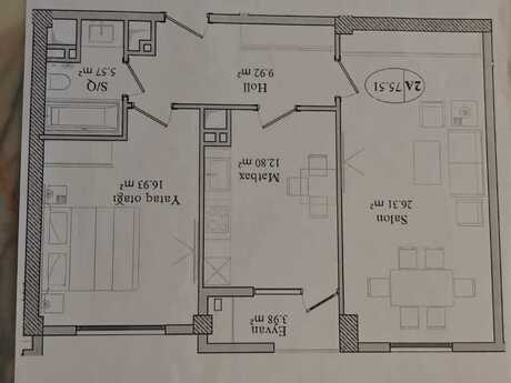2 otaqlı yeni tikili - 20 Yanvar m. - 75.5 m²
