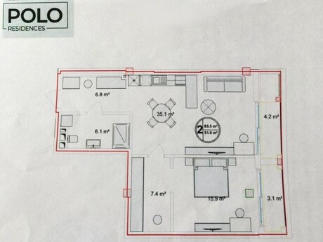 2 otaqlı mənzil, 85,5 m², Sea Breeze Polo Residences: 299 500 ₼ 2