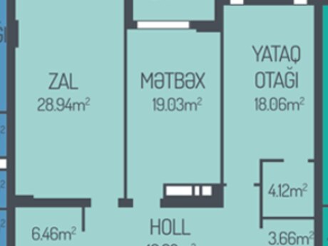 Şah İsmayıl Xətaidə 2 otaqlı yeni tikili mənzil satılır, 104 m², 286 440 AZN, şəkil 2 / 9