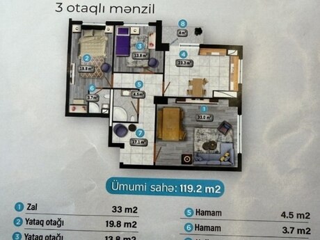 3 otaqlı mənzil, 120 m², Şah İsmayıl Xətai: 460 000 ₼ 4