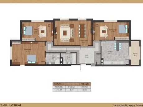 4 otaqlı mənzil, 186 m², Qara Qarayev: 335 000 ₼ 5