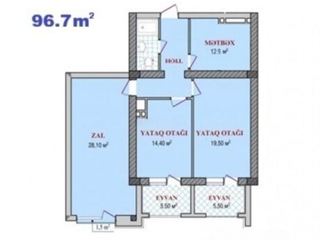3 otaqlı mənzil, 97 m², Grand Plaza: 339 000 ₼ 2