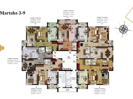 3-room apartment, 144 m², 7-ci mikrorayon: 338 400 ₼ 2