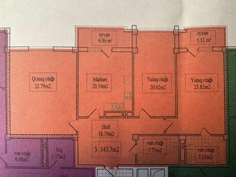 Elan №6217310 - Bakı, Nəriman Nərimanov m., 3 otaqlı, 143 m², 13/17 mərtəbə