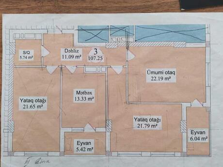 3 otaqlı mənzil, 107 m², Nərimanov: 299 600 ₼ 2