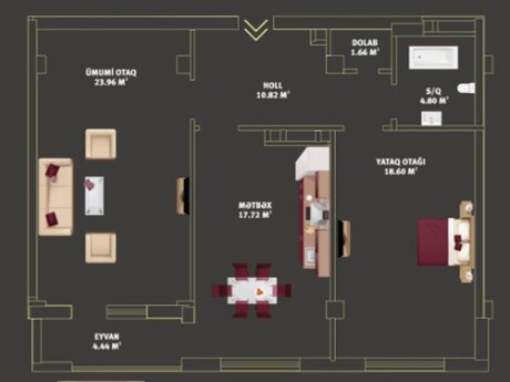 2 otaqlı mənzil, 82 m², Həzi Aslanov: 164 000 ₼ 5