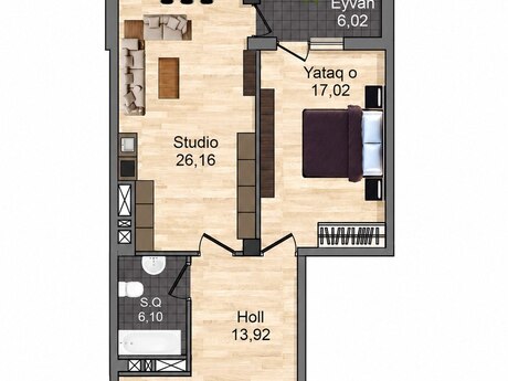 2 otaqlı mənzil, 72 m², 28 May: 216 000 ₼ 5
