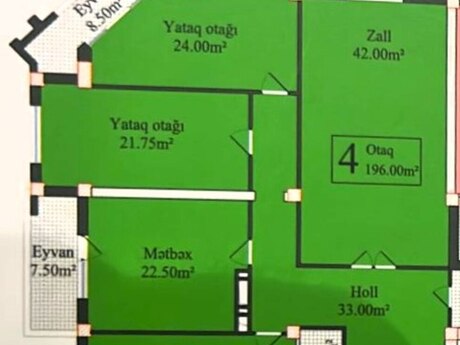 4 otaqlı mənzil, 196 m², Nəriman Nərimanov: 488 000 ₼ 3