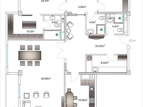 4-комн. новостройка - м. 8 ноября - 240 м²