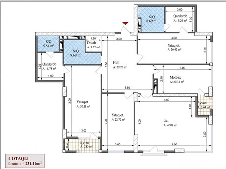 4-комнатная квартира, 232 м², Triumph Palace: 635 000 ₼ 3