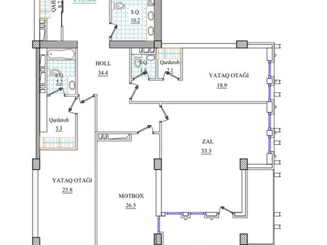 3 otaqlı mənzil, 195 m², Central Towers: 955 500 ₼ 2