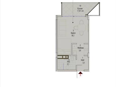 1-room apartment, 40,7 m², Miami Residence: 187 000 ₼ 5