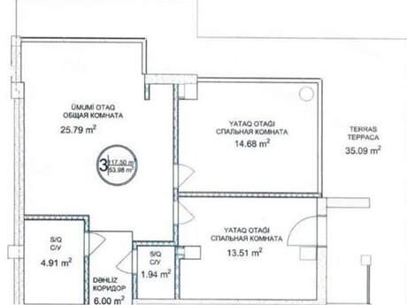 3-room apartment, 117 m², Sea Breeze: 270 000 ₼ 2