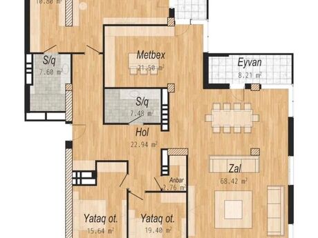 4 otaqlı mənzil, 225 m², Bayıl: 841 500 ₼ 2