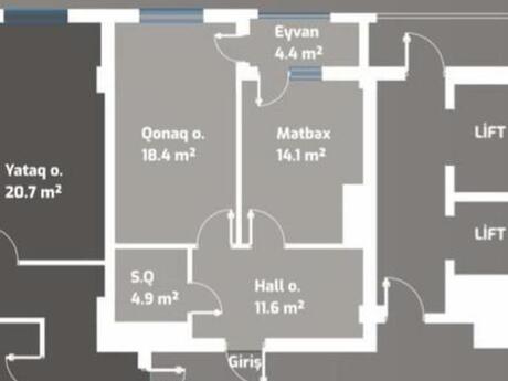 1-room apartment, 53,4 m², Nərimanov: 171 000 ₼ 3