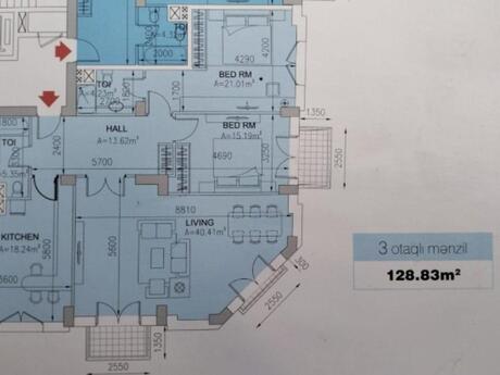 3 otaqlı mənzil, 129 m², Ağ şəhər: 555 000 ₼ 3