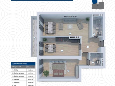 3 otaqlı yeni tikili - Nəriman Nərimanov m. - 107 m²