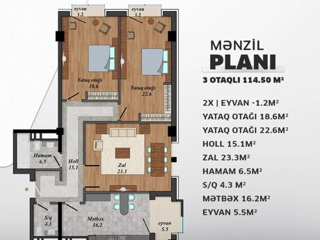 3 otaqlı mənzil, 115 m², Nəsimi: 365 000 ₼ 4