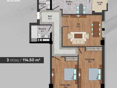 3 otaqlı mənzil, 115 m², London Evləri: 365 000 ₼ 5