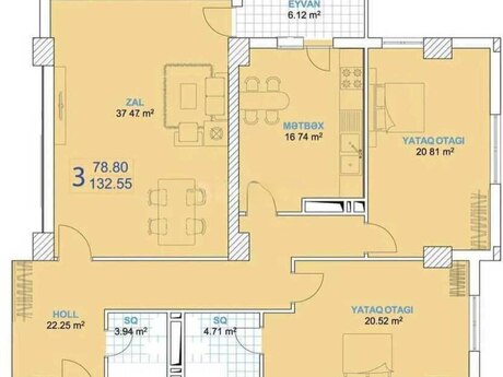 3 otaqlı mənzil, 133 m², Nəriman Nərimanov: 415 000 ₼ 2