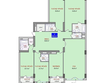5 otaqlı mənzil, 255 m², Grand Plaza: 900 000 ₼ 5