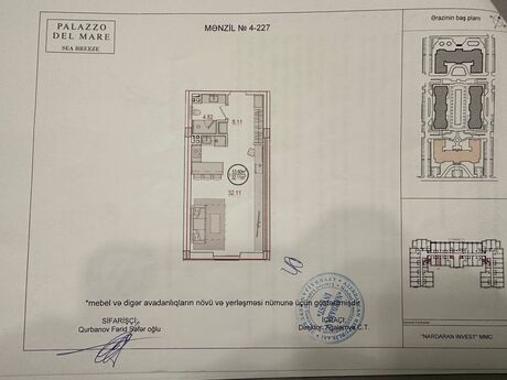 Продаётся 1-комнатная квартира в новостройке, ЖК Sea Breeze Palazzo Del Mare, 53,8 м², 215 000 AZN, фото 3 / 8