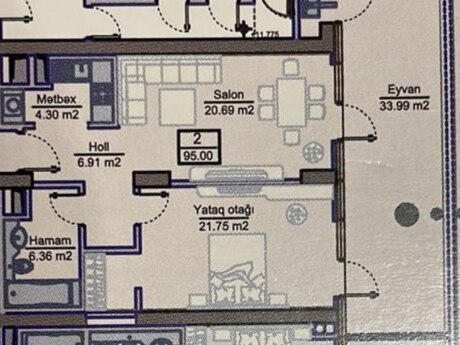2 otaqlı mənzil, 95 m², Ağ şəhər: 495 000 ₼ 2