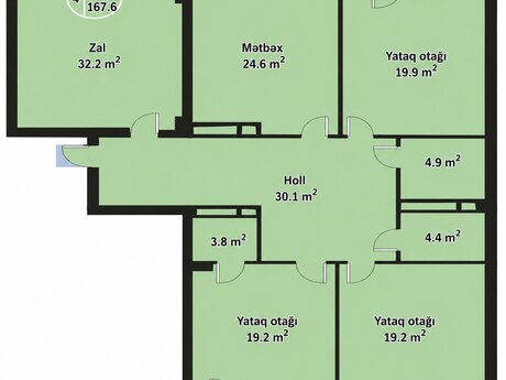 4 otaqlı mənzil, 167 m², Nərimanov: 484 000 ₼ 2
