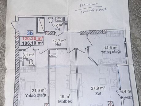 3-room apartment, 120 m², 20 Yanvar: 310 000 ₼ 3