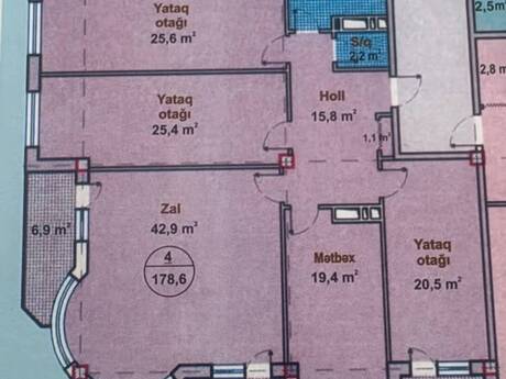 4 otaqlı mənzil, 179 m², Həzi Aslanov: 339 000 ₼ 2