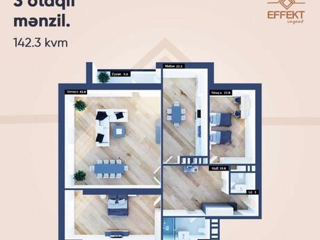 4-room apartment, 144 m², Gənclik: 355 000 ₼ 2