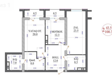 2 otaqlı mənzil, 100 m², Whitestone Towers: 450 000 ₼ 5