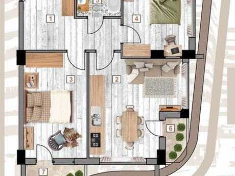 3-комнатная квартира, 69,8 м², Metro Park Bakıxanov: 150 000 ₼ 2