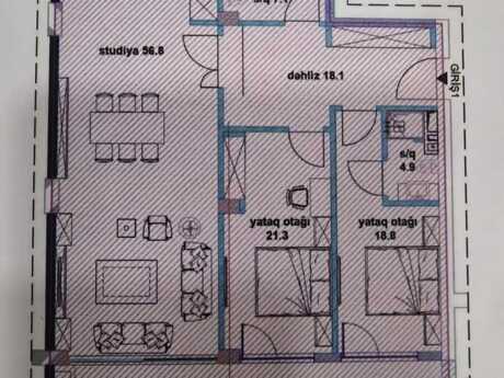 3 otaqlı mənzil, 144 m², Bakı Bağları: 745 000 ₼ 2