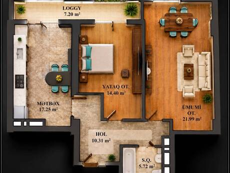 2 otaqlı mənzil, 77 m², Panorama Park: 148 000 ₼ 2