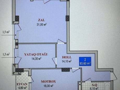 2 otaqlı mənzil, 93 m², Grand Plaza: 350 000 ₼ 4