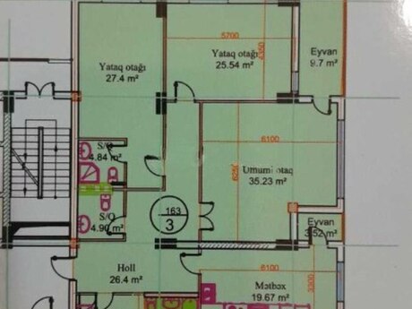 3 otaqlı mənzil, 163 m², Elmlər Akademiyası: 473 000 ₼ 2