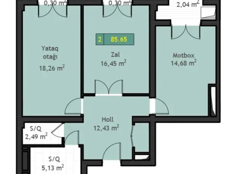 2 otaqlı mənzil, 85,6 m², West Town: 266 000 ₼ 4
