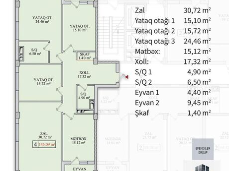4-room apartment, 146 m², Zəfər 1: 315 000 ₼ 2