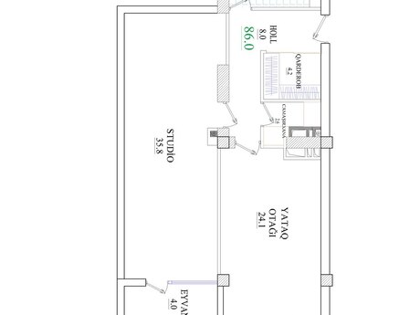 2-комнатная квартира, 86 м², Central Towers: 353 460 ₼ 5
