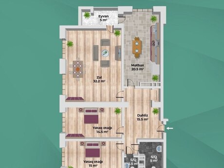 3 otaqlı mənzil, 110 m², Həzi Aslanov: 253 000 ₼ 4