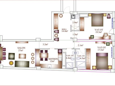 3 otaqlı mənzil, 119 m², Gənclik: 376 000 ₼ 3