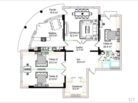 Elan №6366174 - Bakı, Nərimanov r., 4 otaqlı, 212 m², 7/16 mərtəbə