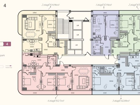 Badamdarda 4 otaqlı yeni tikili mənzil satılır, 152 m², 522 933 AZN, şəkil 5 / 6